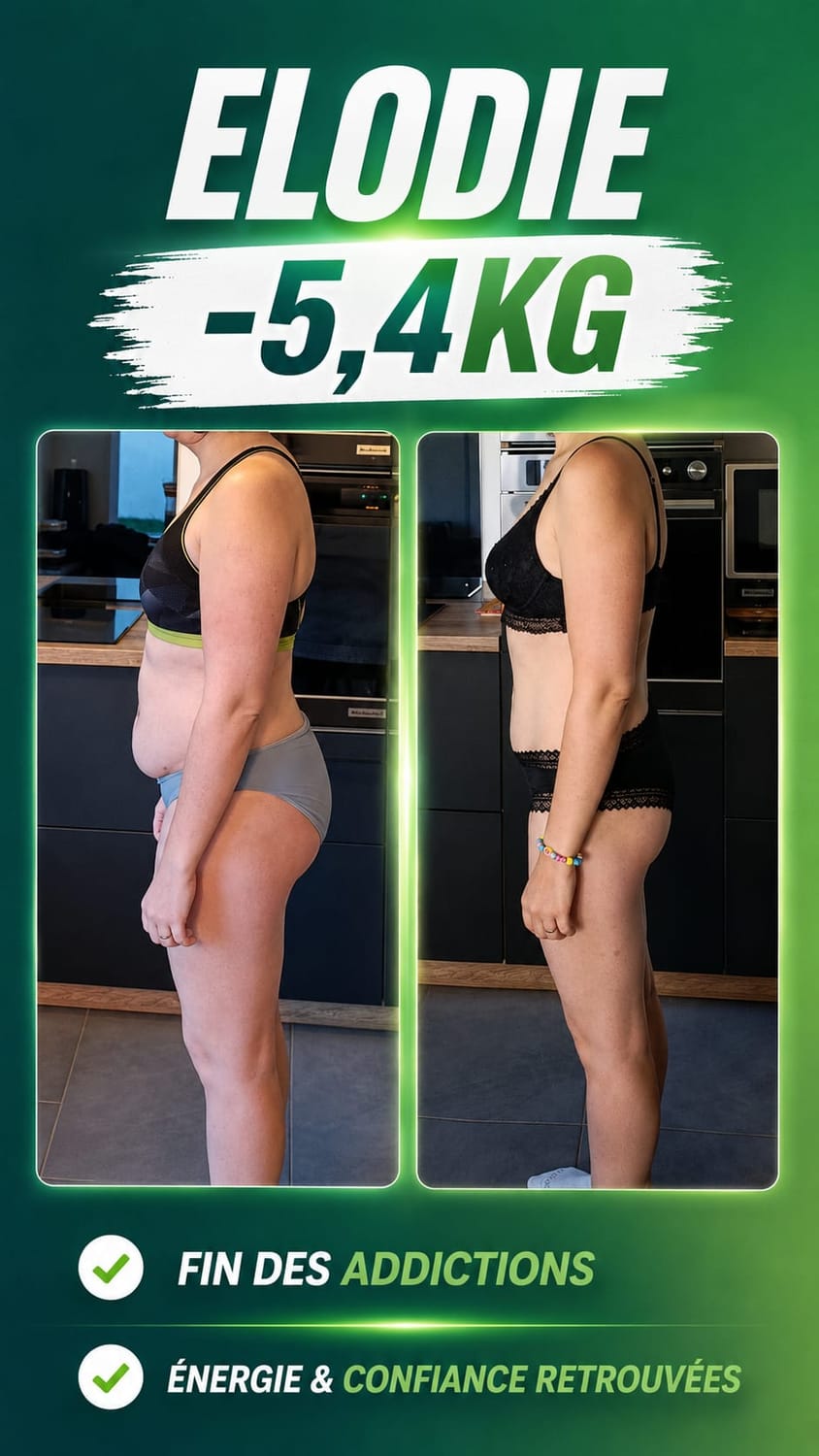 Transformation Elodie avec VEGAFIT : -5,4 kg