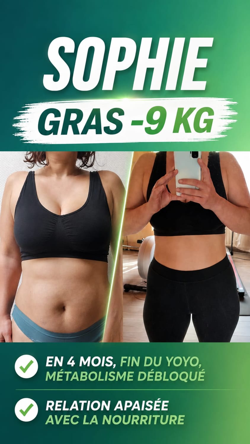 Transformation Sophie avec VEGAFIT : -9 kg de gras