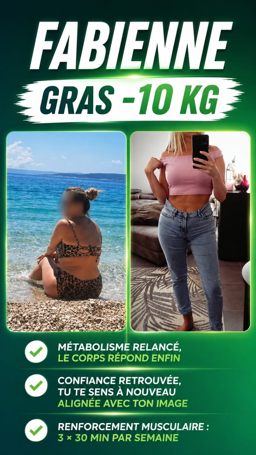 Transformation Fabienne avec VEGAFIT : -10 kg de gras