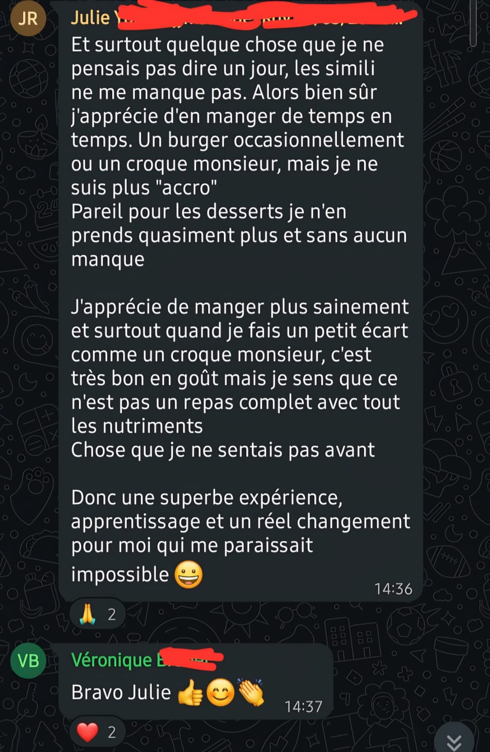 Témoignage VEGAFIT : plus d'envies de produits transformés