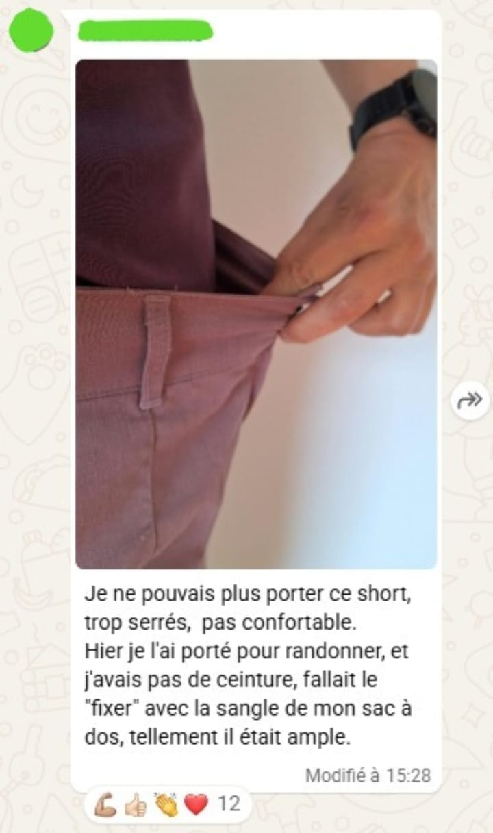 Témoignage VEGAFIT : un short devenu trop grand