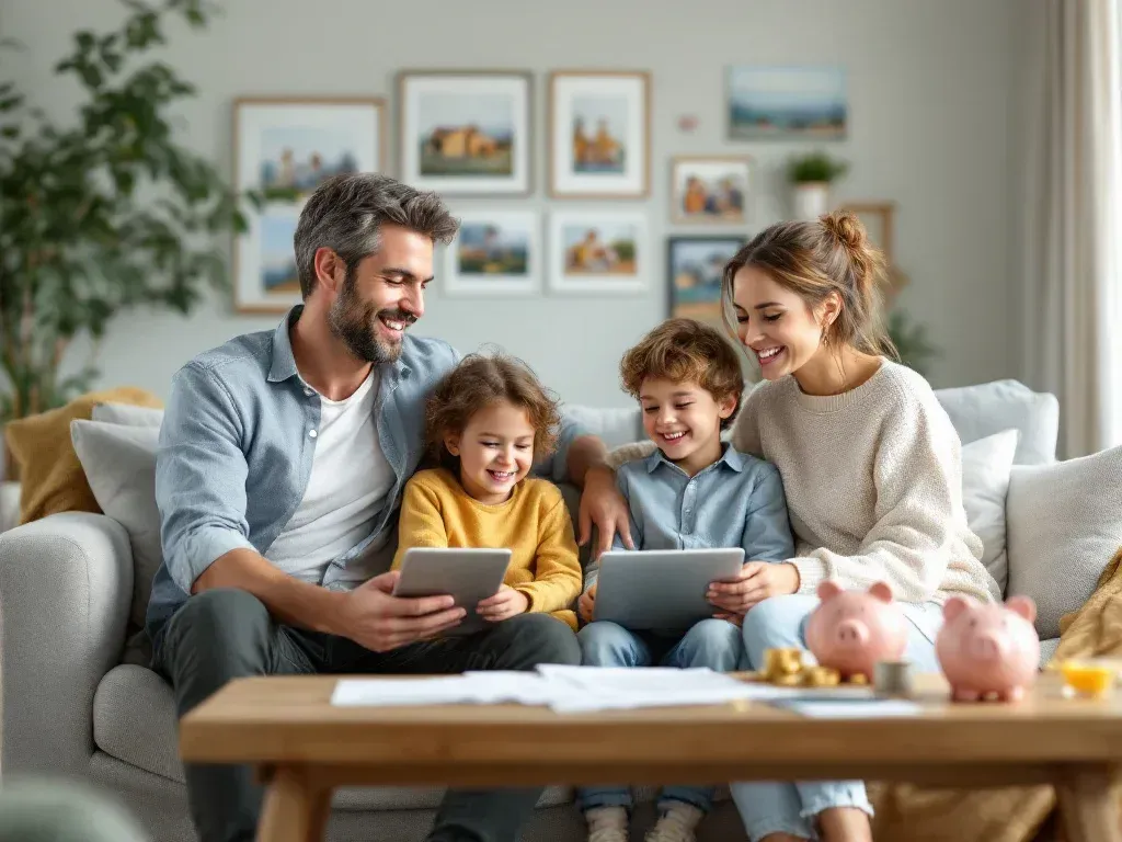 Famille équilibre budget réussi : sortie découvert avec enfants, sérénité financière aide CAF