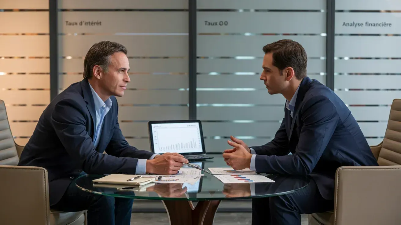 Négociation équilibrée entre client et conseiller bancaire pour optimiser les conditions d'autorisation de découvert