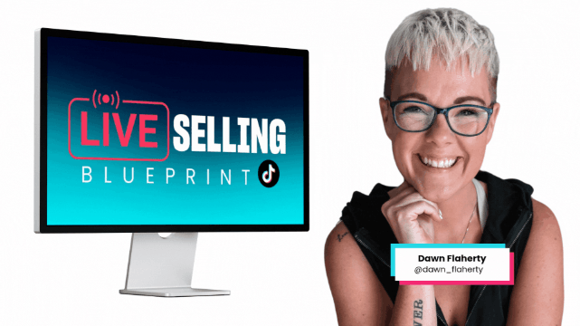 Dawn Flaherty live selling blueprint training for TikTok monetization and audience growth