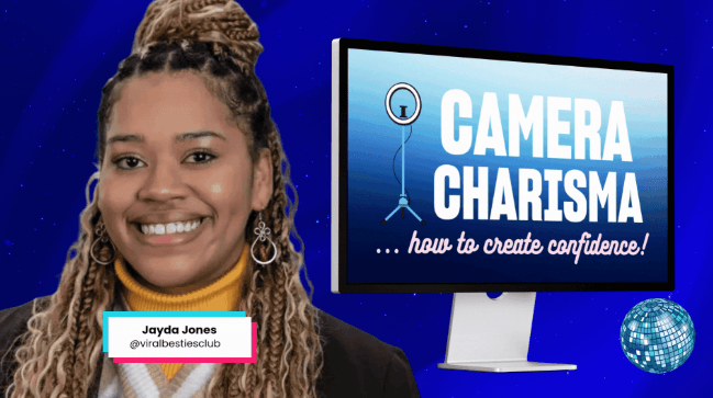 Jayda Jones teaching camera charisma and how to create confidence on camera
