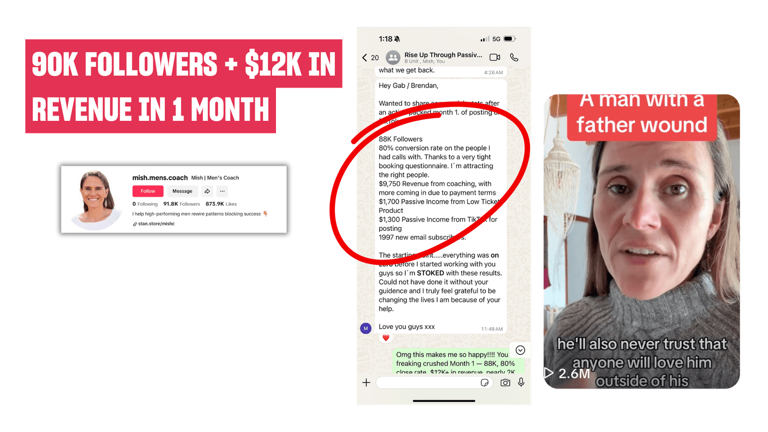 Mish grew to 90K followers and earned $12,000 in one month starting with zero followers using TikTok growth system