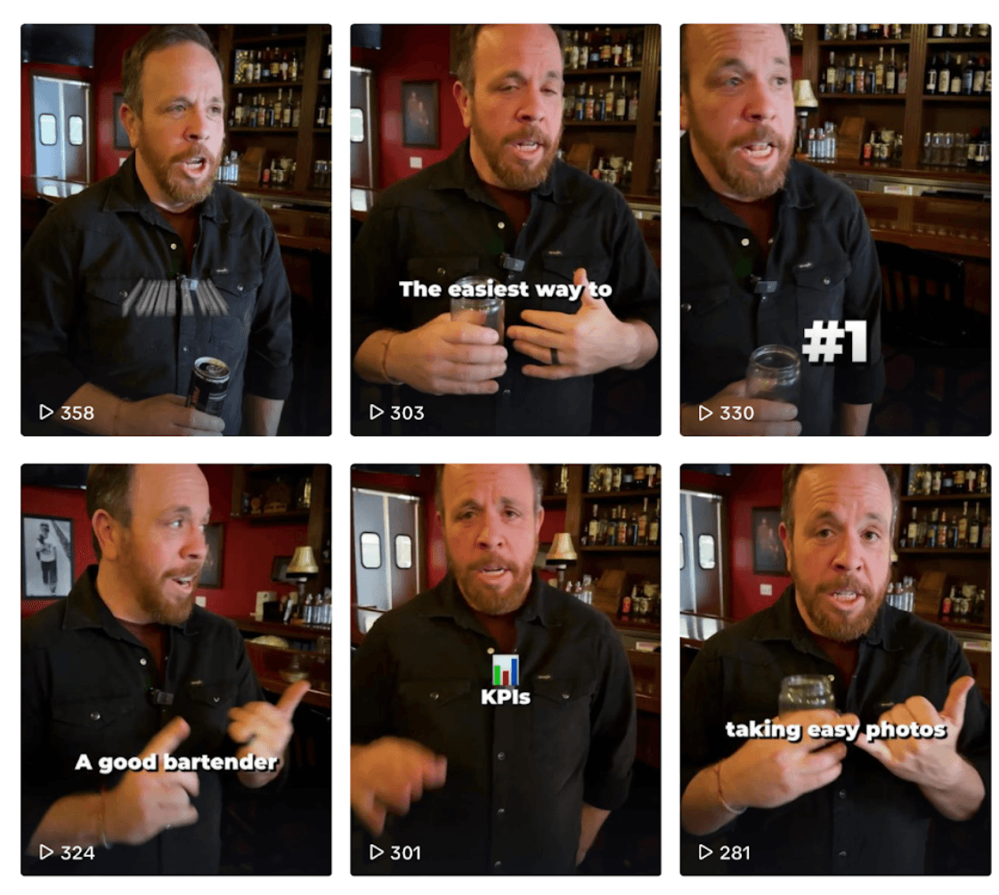 Mike TikTok profile before Growth House showing multiple posts with low views between 281 and 358