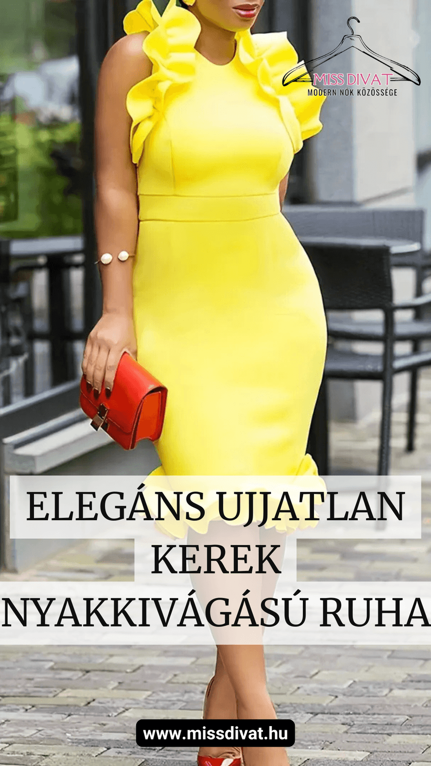 Elegáns Ujjatlan Kerek Nyakkivágású Ruha