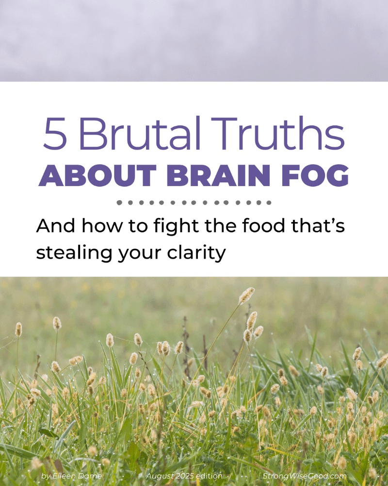 cover of 5 Brutal Truths about Brain Fog and how to fight the food that;s stealing your clarity, a digital resource by Strong Wise Good