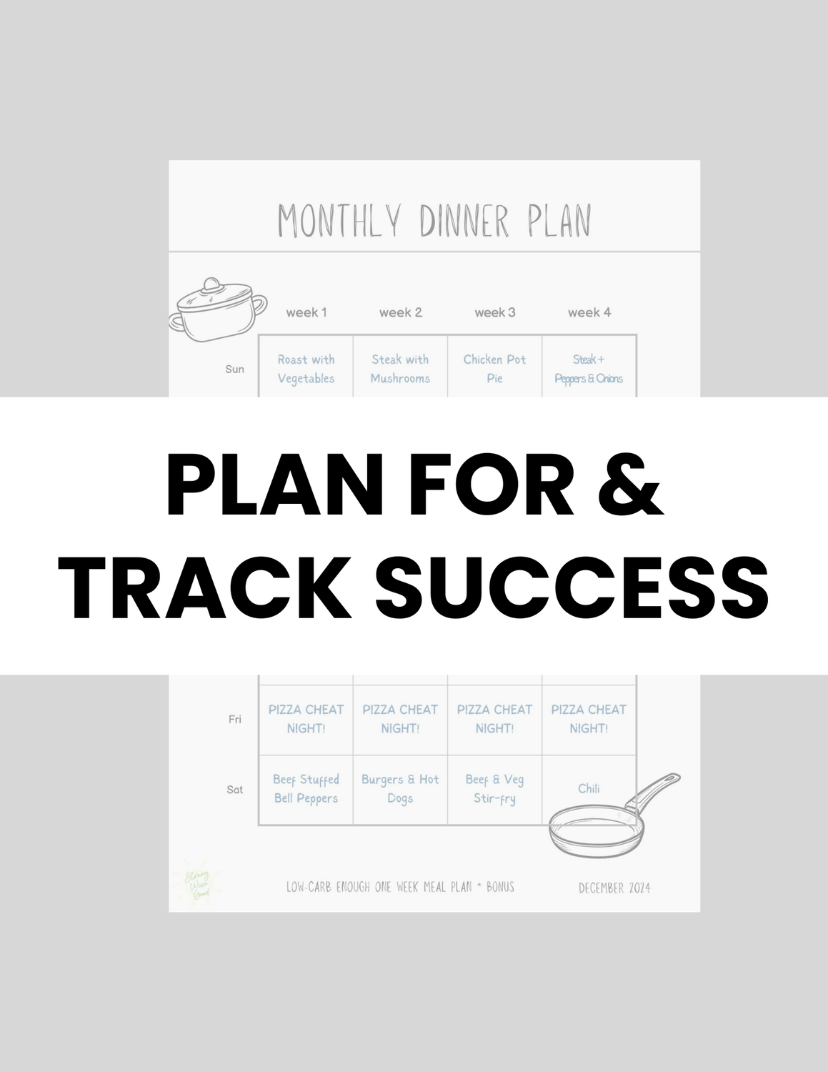 sample of meal planner digital resource by Strong Wise Good