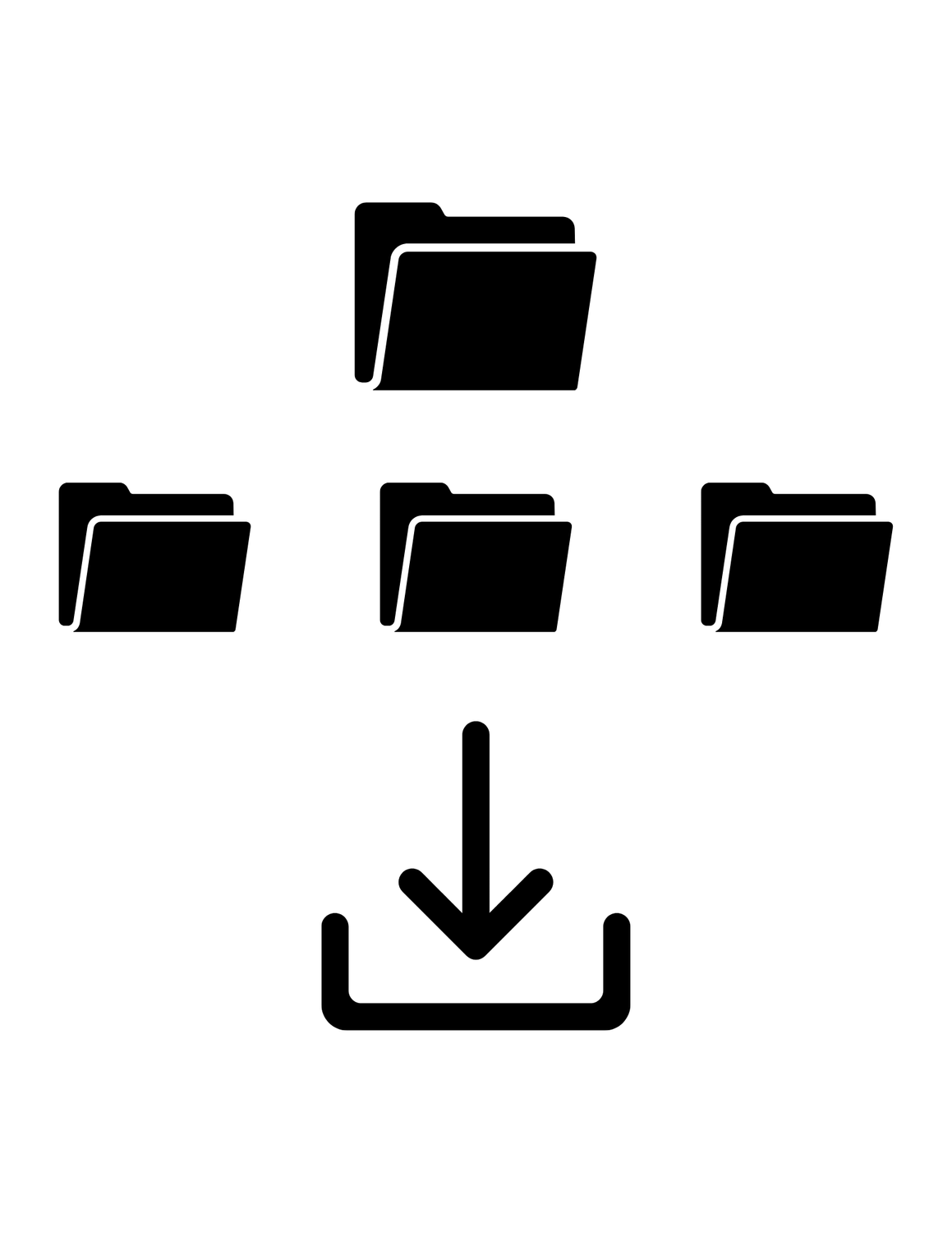 image representing download from organized file folder