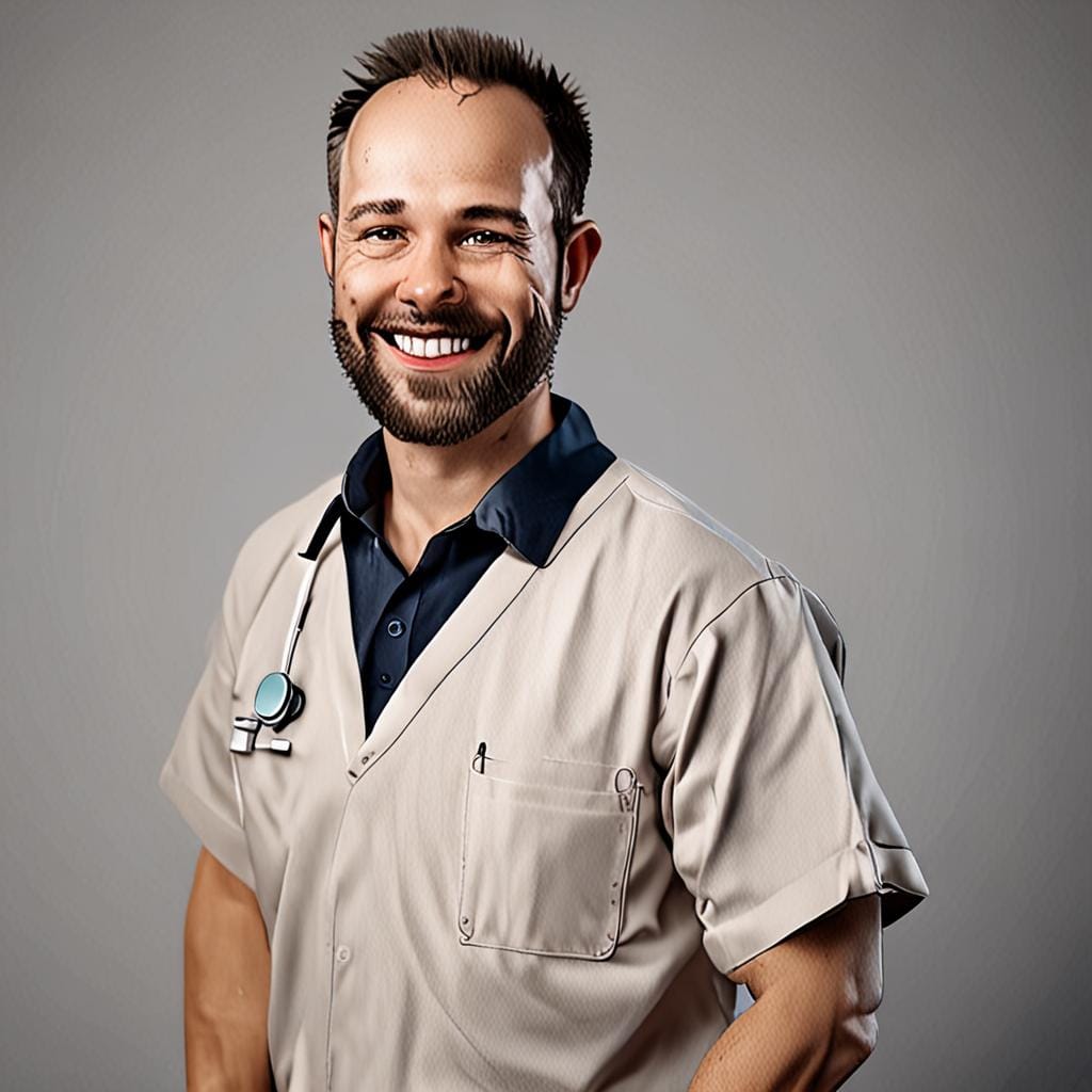 smiling man nurse portrait
