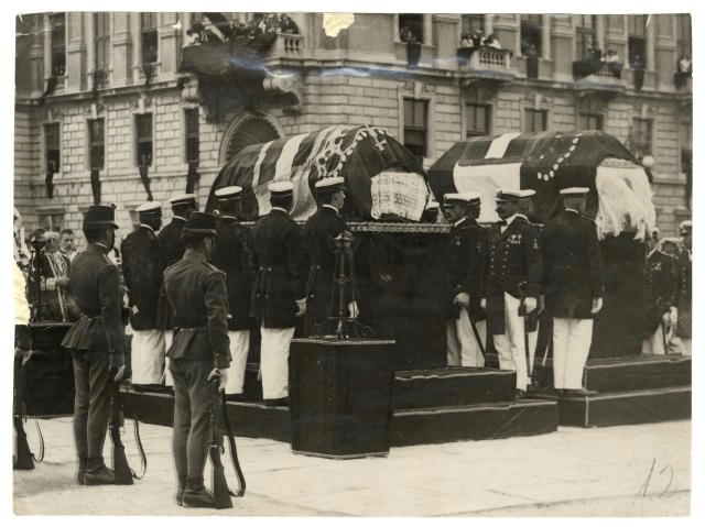 Coffins of Archduke Franz Ferdinand and Duchess Sophie