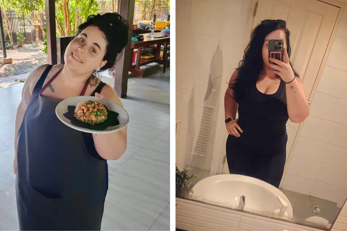 Before and after weight loss after completing the 28 Day Gut Reset