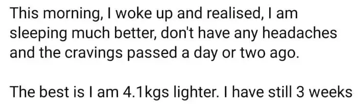 results after 1 week of doing the 28 day gut reset