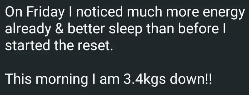 results after week 1 of 28 day gut reset