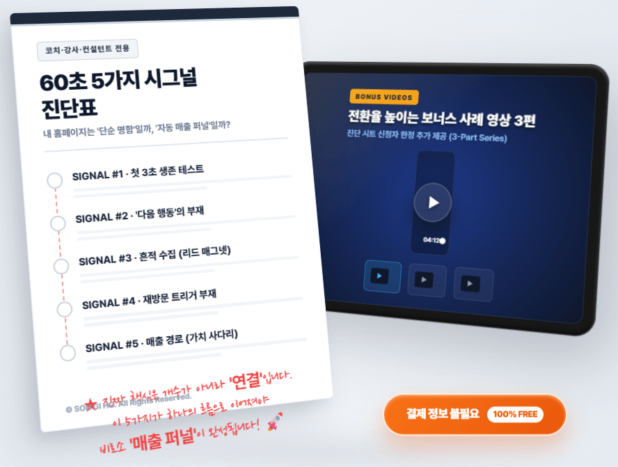 60초 5가지 시그널 퍼널 진단표 미리보기