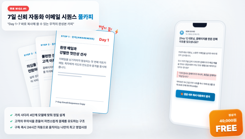 7일 관계 빌딩 자동화 이메일 카피 원고