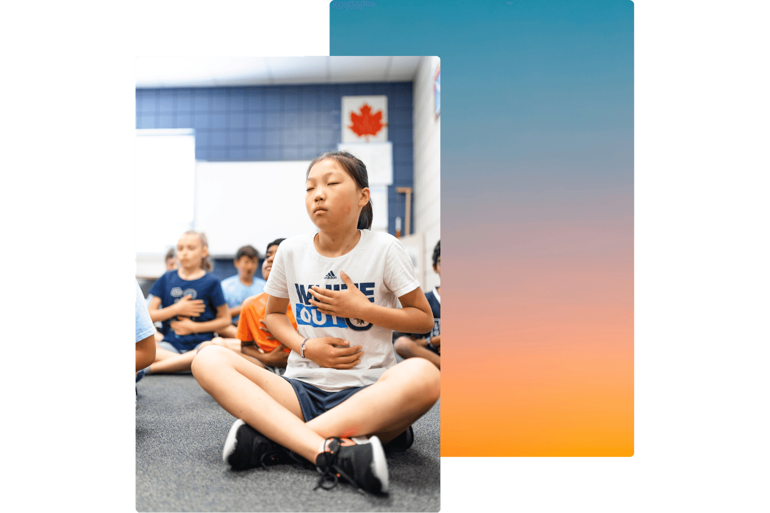 Students practicing mindfulness