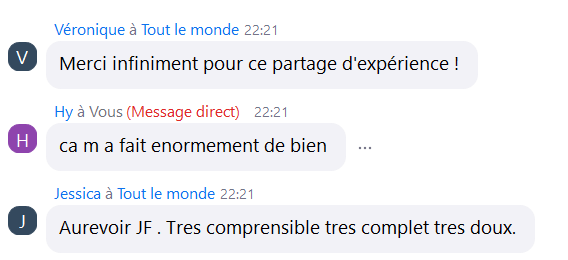 Retour participant