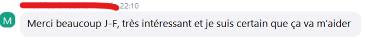 Retour participant