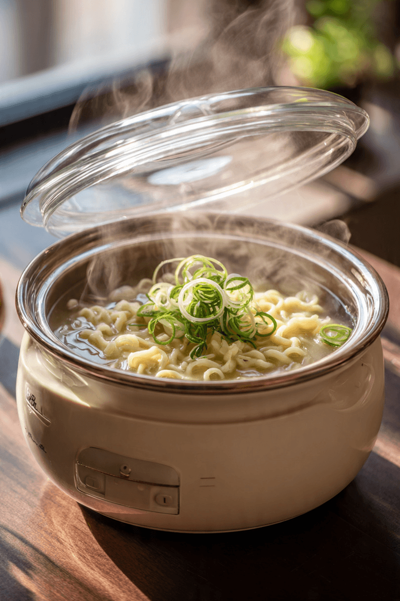 SpätzleCup im elektrischen Hot Pot, optisch starke Zubereitung ohne Herd.