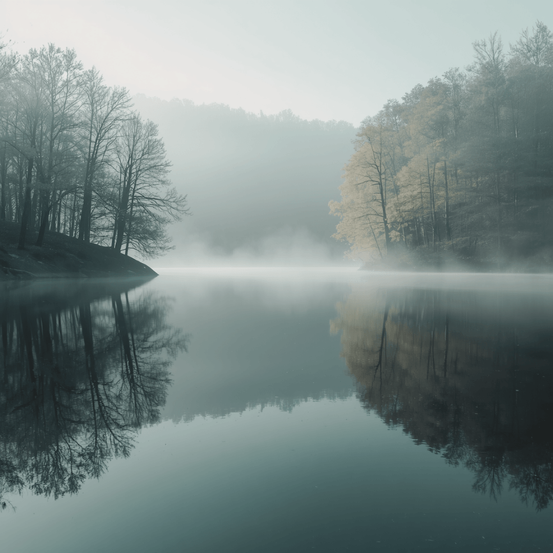 chemin sinueux dans la montagne et dans le brouillard symbolisant l'élévation et le cheminement hypnotique