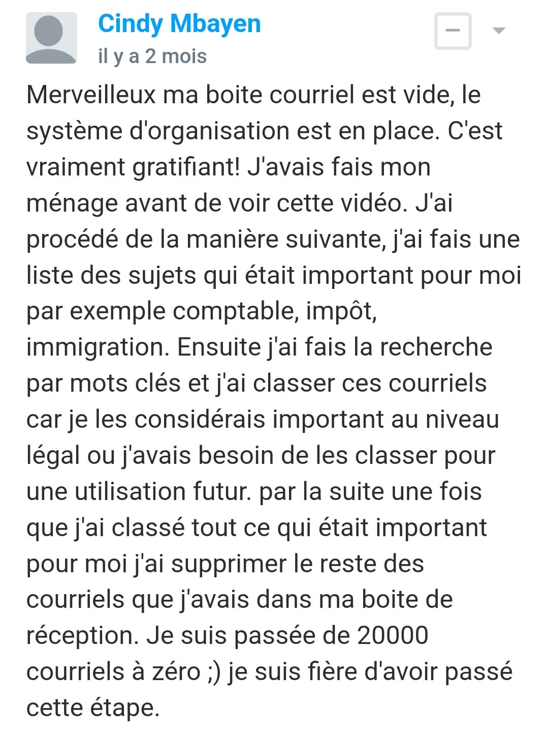 formation gestion de courriels