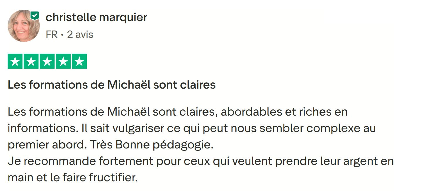 avis christelle des formations claires de michael ferrari