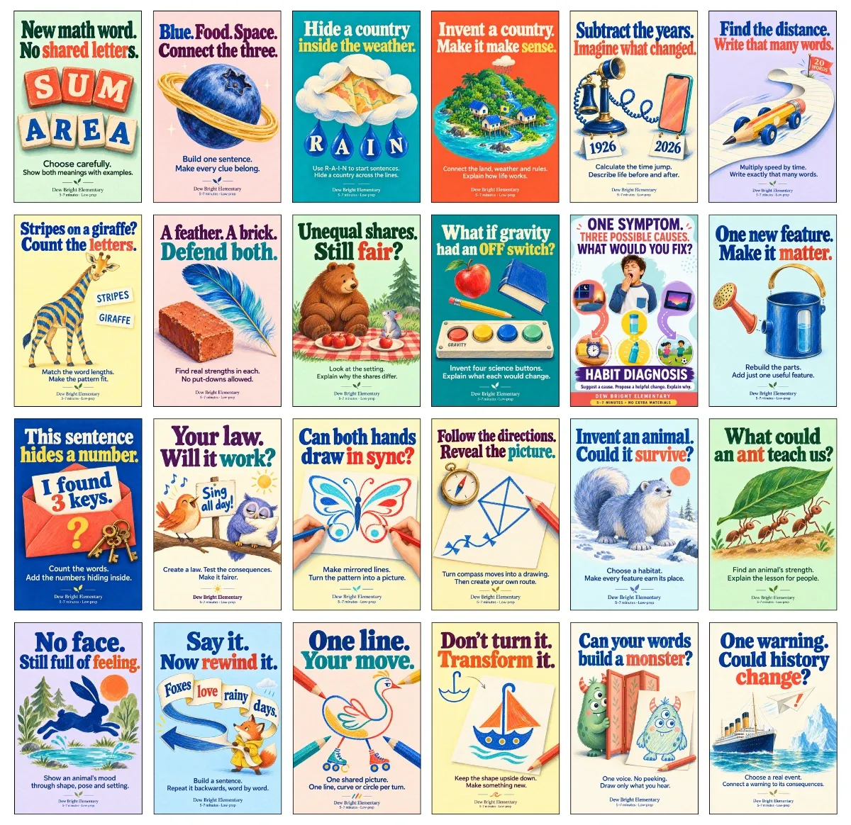 90 dew bright elementary activities