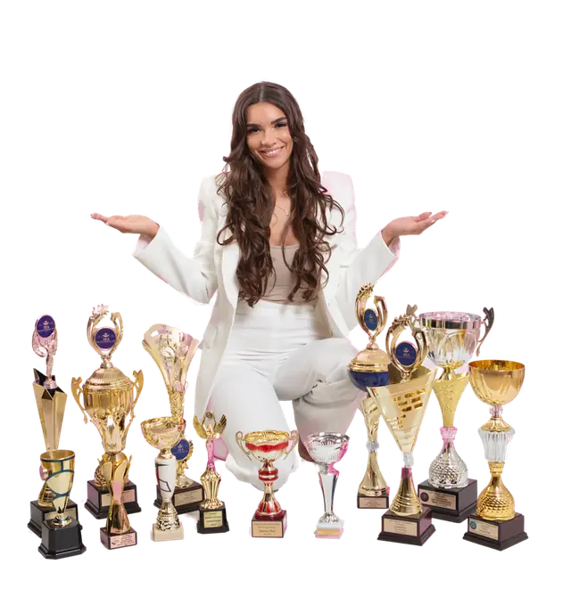 Joanna Flak et ses trophées de championne