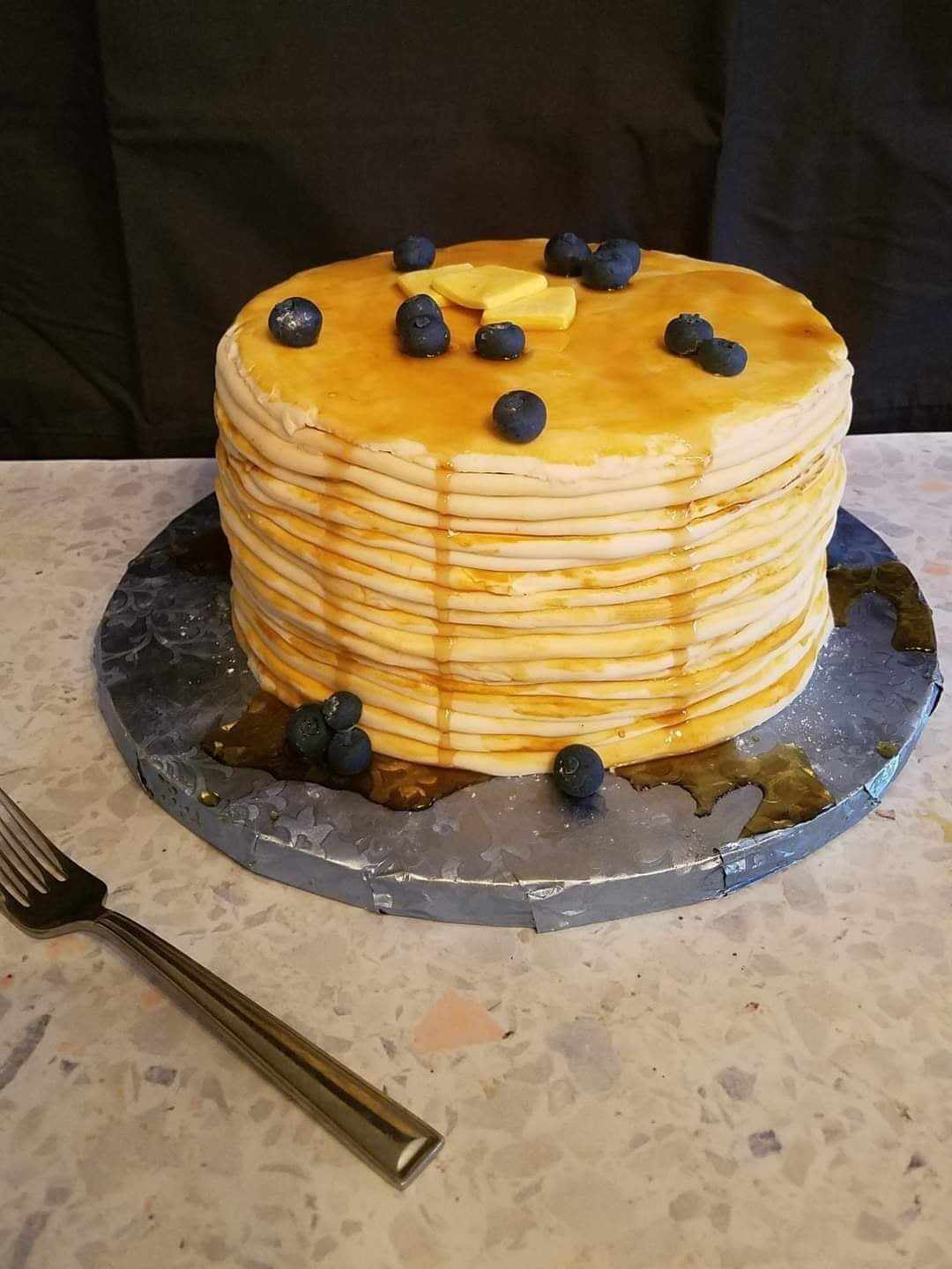 Tall Stack of Pancakes Cake