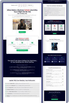 Timothy Armoo Webinar Landing Page
