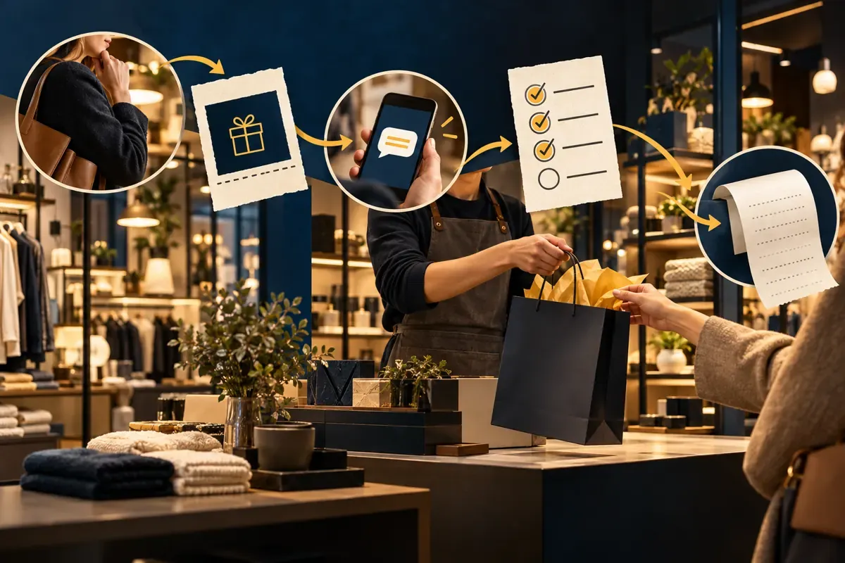 Il processo retail collega esigenza, contatto, consulenza e vendita