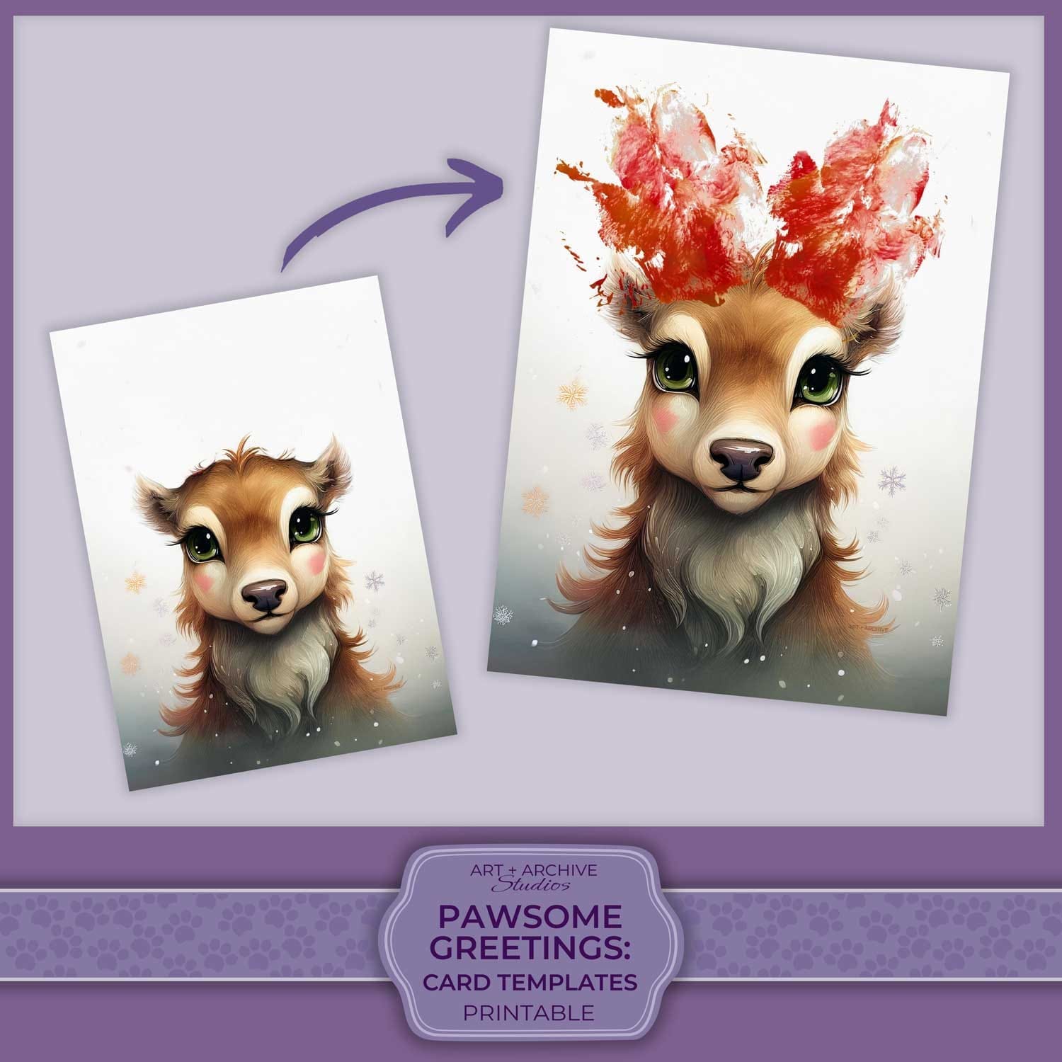 Pawsome Memories Autumn Woodland Mushroom Pet Paw Print Wall Art by StoryTail