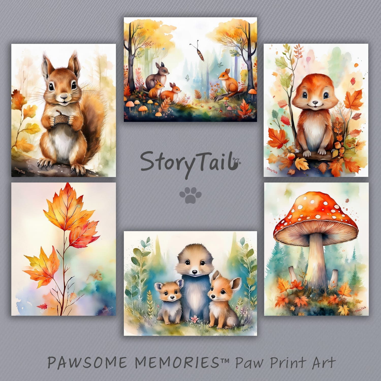 Pawsome Greetings fall winter paw print card templates