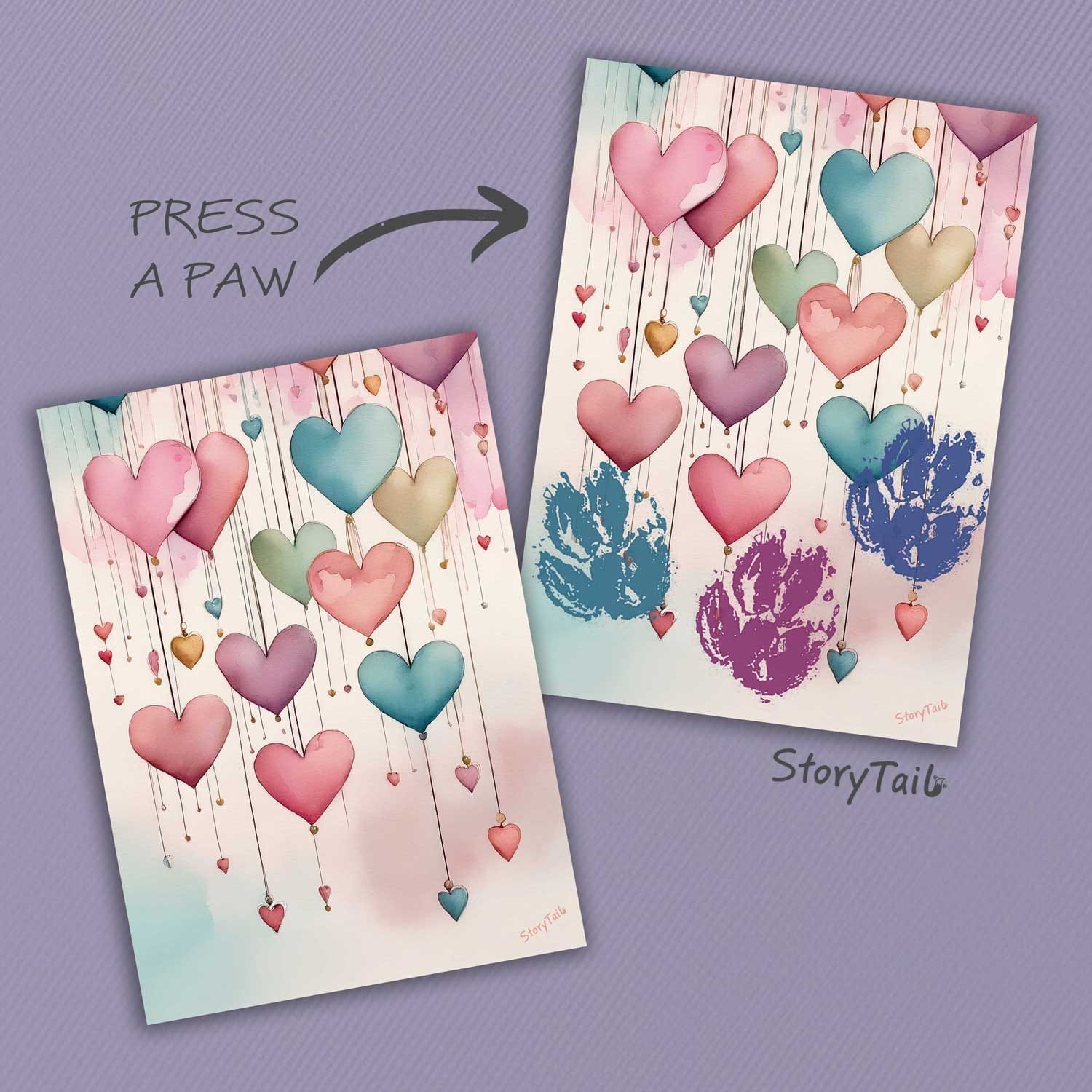 Pawsome Memories Autumn Woodland Animal Trio Pet Paw Print Wall Art by StoryTail