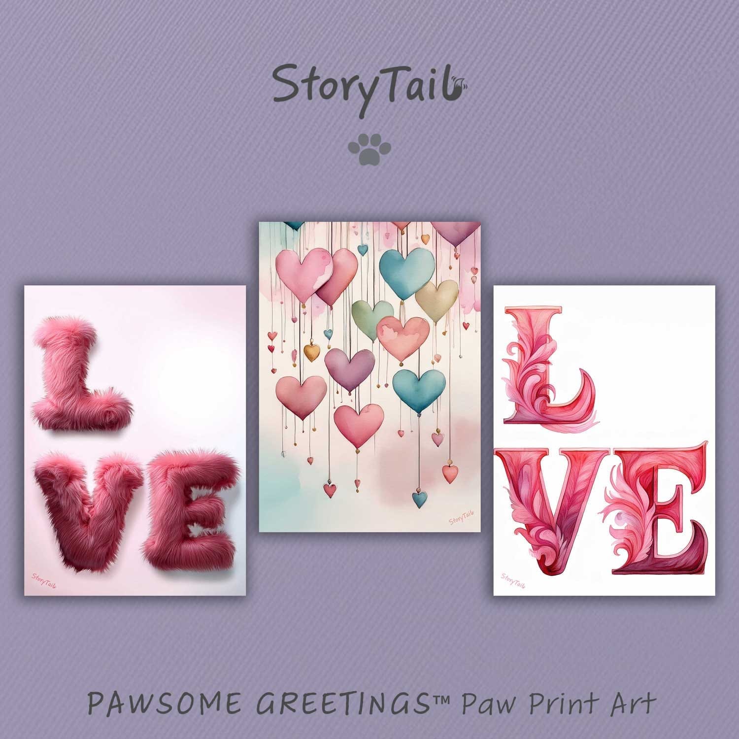 Pawsome Greetings fall winter paw print card templates