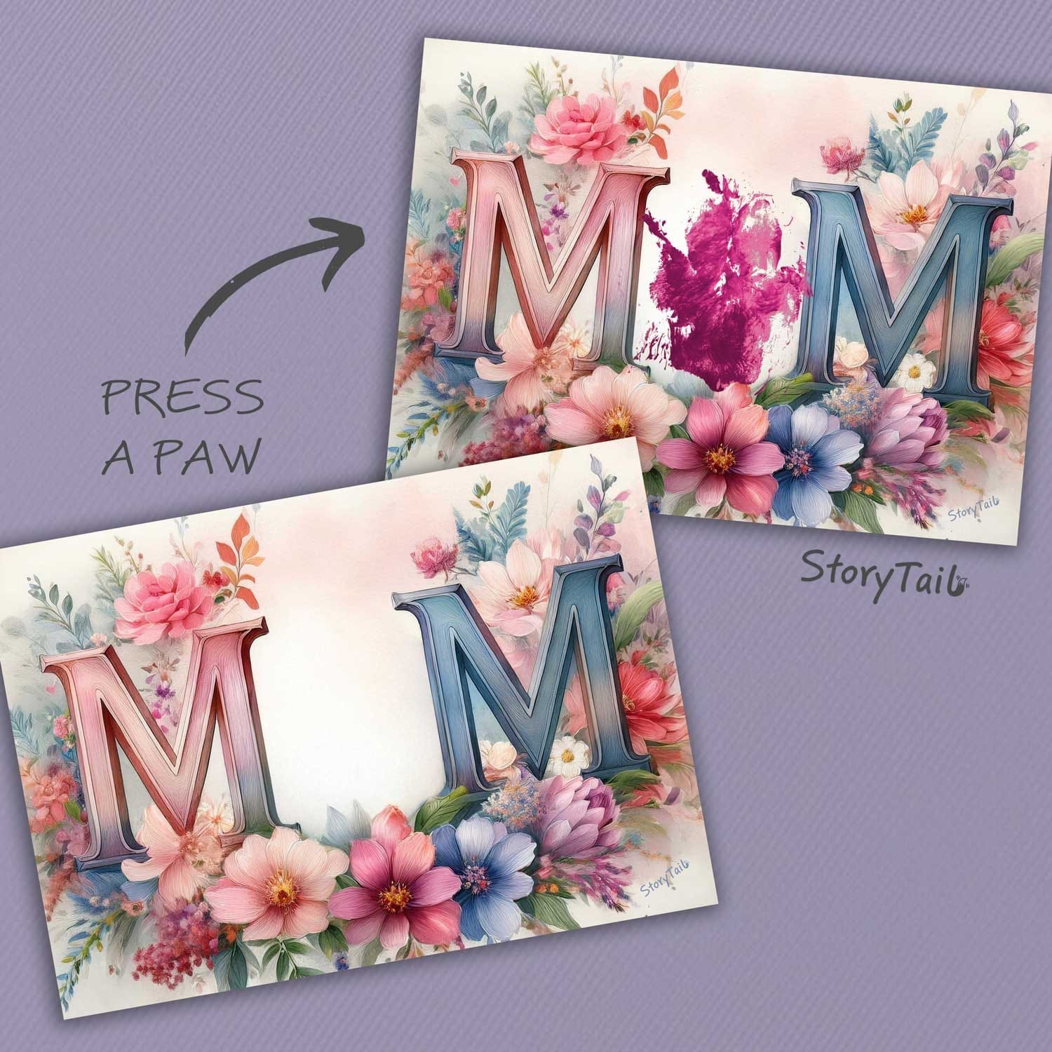Pawsome Greetings paw print card Mom template