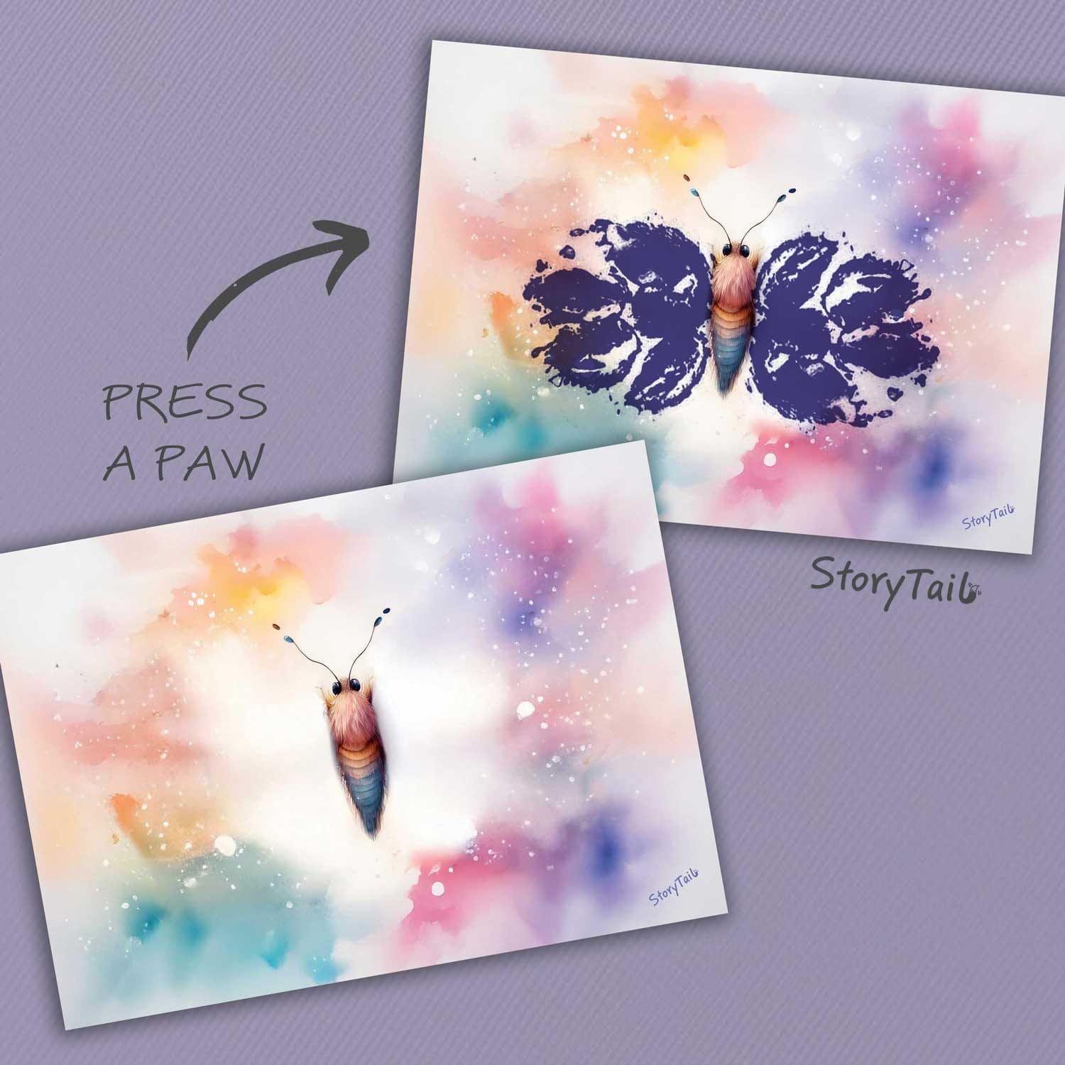 Pawsome Greetings paw print card spring butterfly template