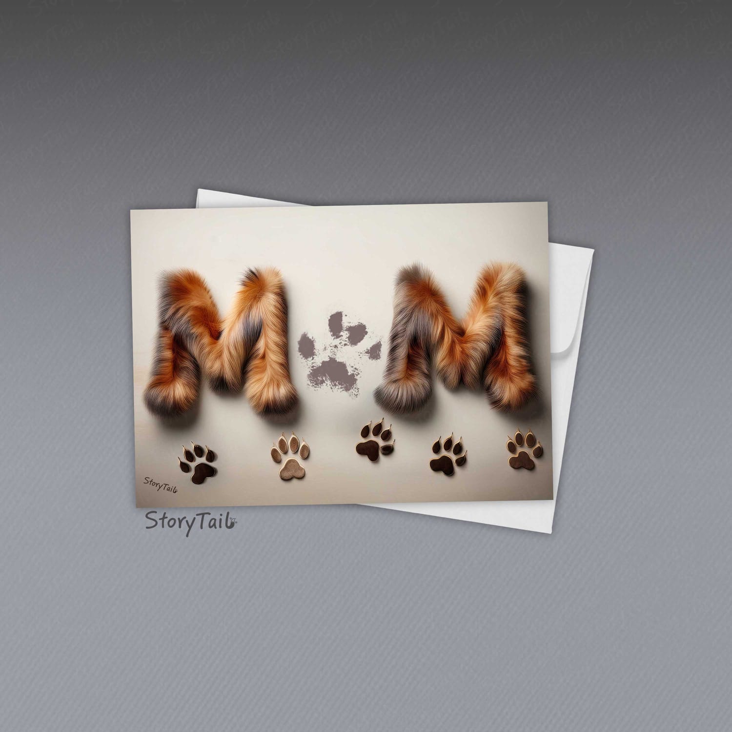 Pawsome Greetings Furry Pawprint Charms Card Template for Pet Mom by StoryTail