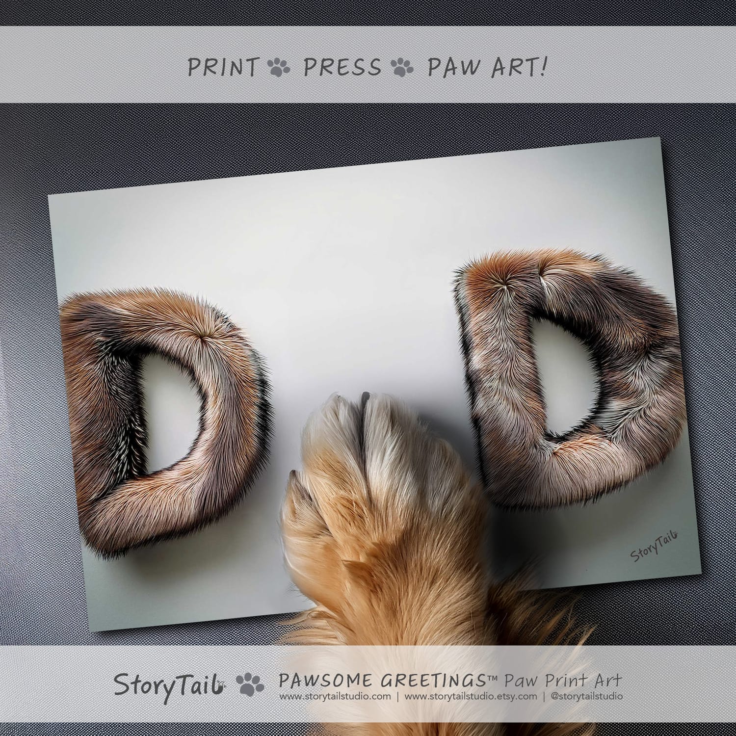 Pawsome Greetings Furry Paw Print Card Template for Pet Dad by StoryTail
