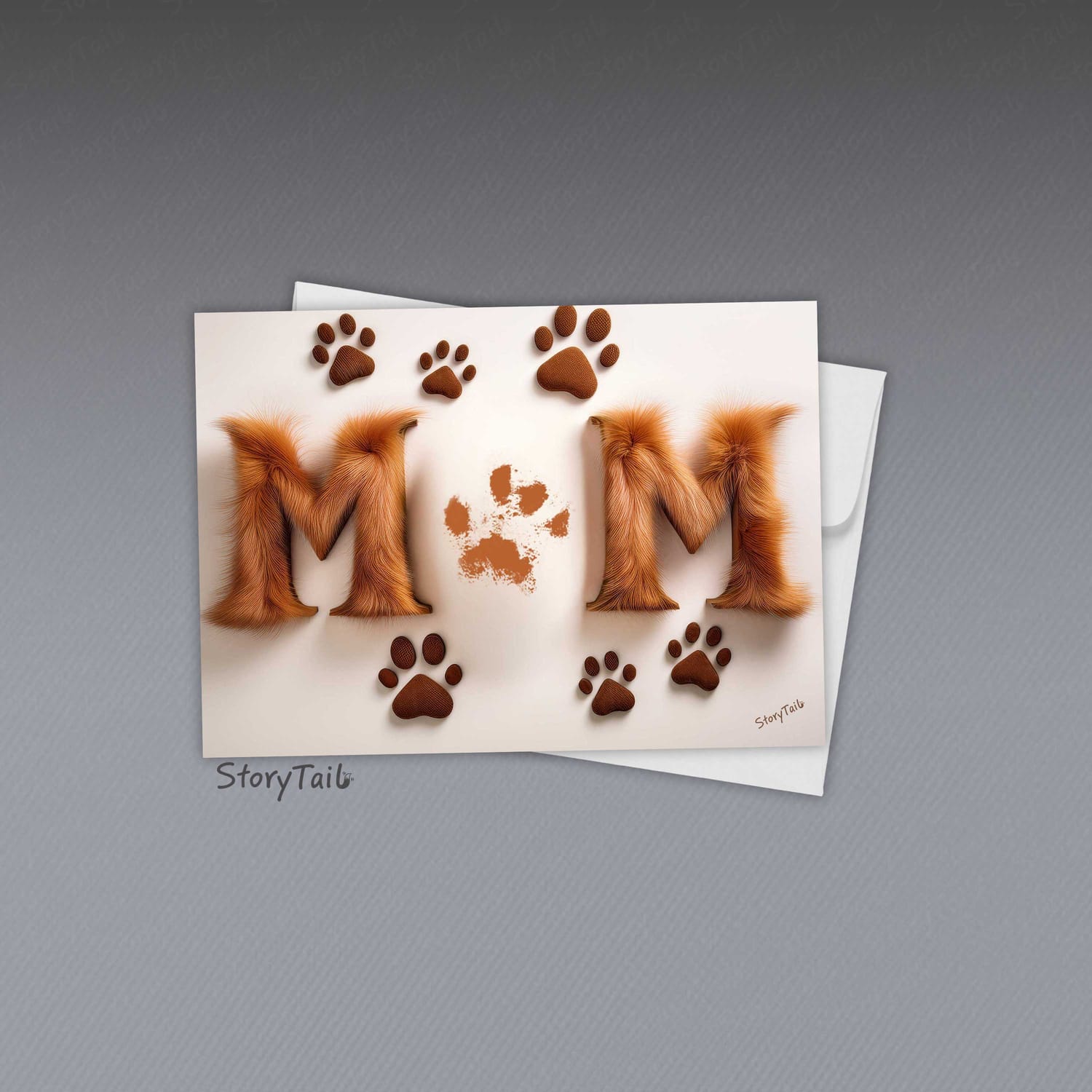Pawsome Greetings Furry Fox Paw Print Card Template for Pet Mom by StoryTail