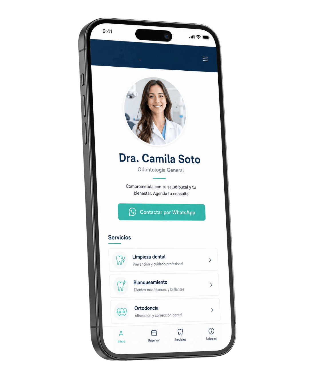 Ejemplo de perfil dental profesional creado por PotenciaClick