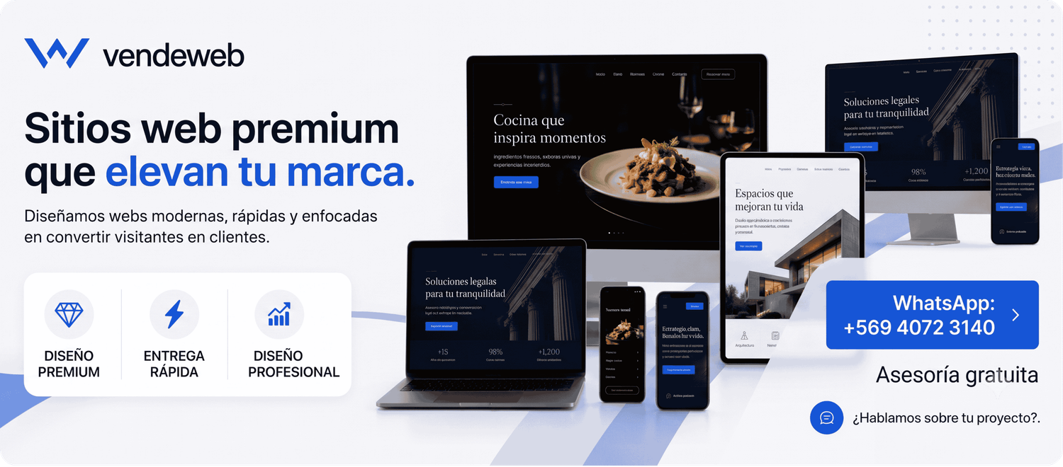 Vendeweb — web profesional con alcance cerrado