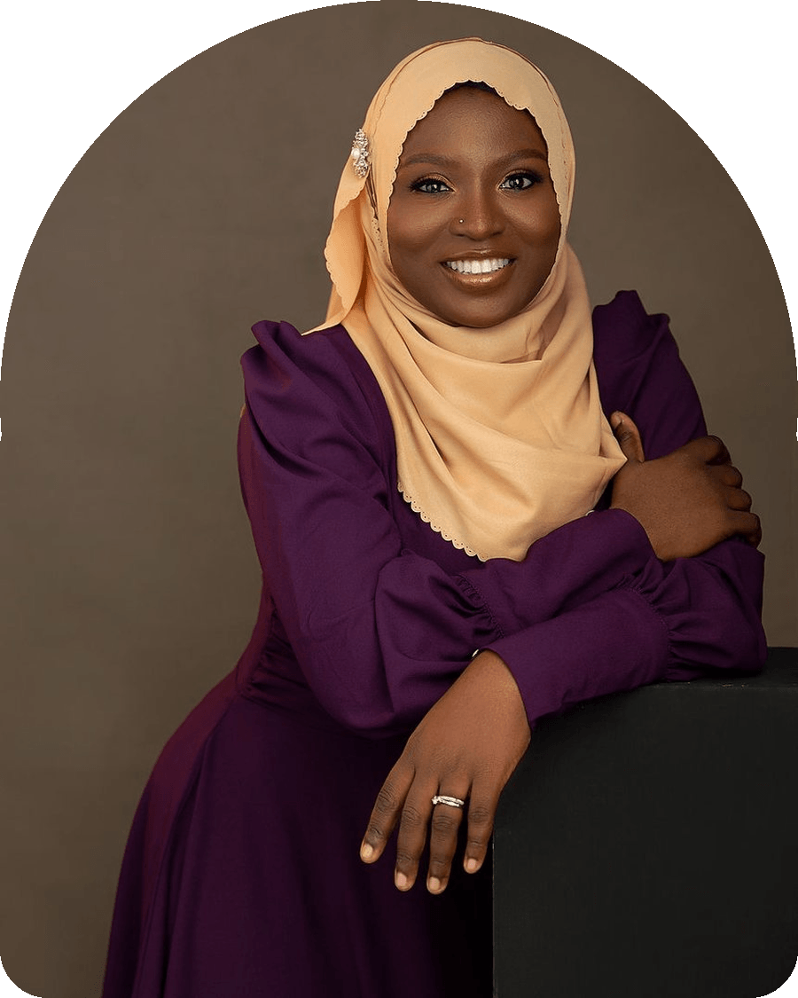 Zuliat Lawal, founder of Liamanah, leaning forward