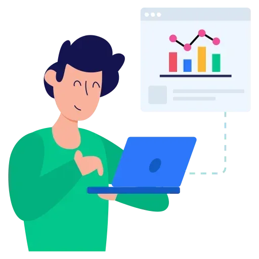 Outil de comptabilité automatisé affichant des graphiques de performance et bilans financiers.