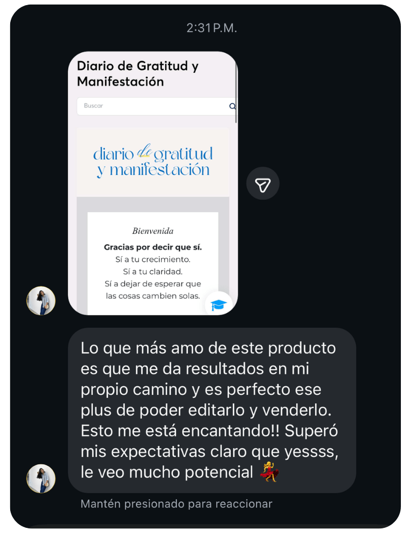 Testimonio de una compradora del Diario de Gratitud y Manifestación