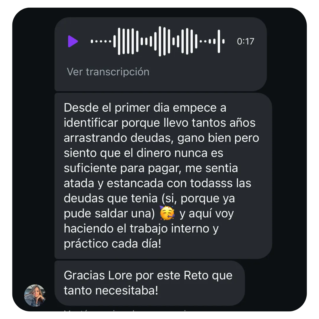 Testimonio real de una alumna del reto Rompe el Ciclo de la Deuda