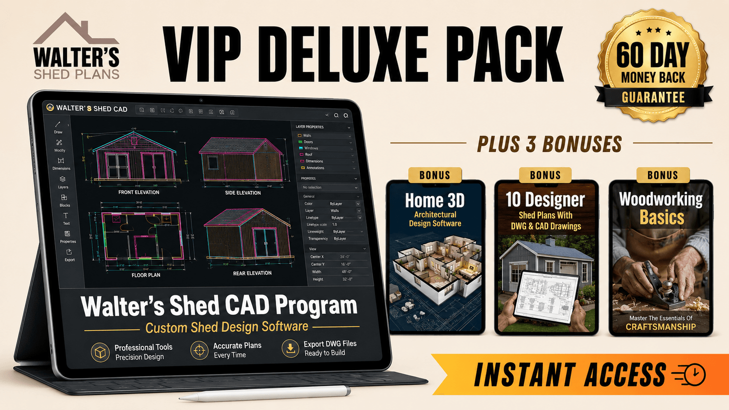 VIP Deluxe Pack — CAD + 3 Bonuses
